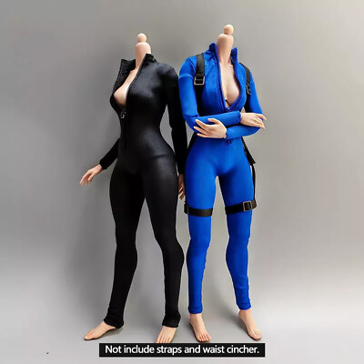 1/6 Female Black Bodysuit Dress Clothes For 12'' PH TBL Action Figure Body Toys