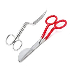 New 6" Applique Duckbill Scissors Red Dep Embroidery Double Curved Scissors