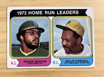 1974 Topps #202 Home Run Leaders Reggie Jackson Willie Stargell HOF A's/Pirates