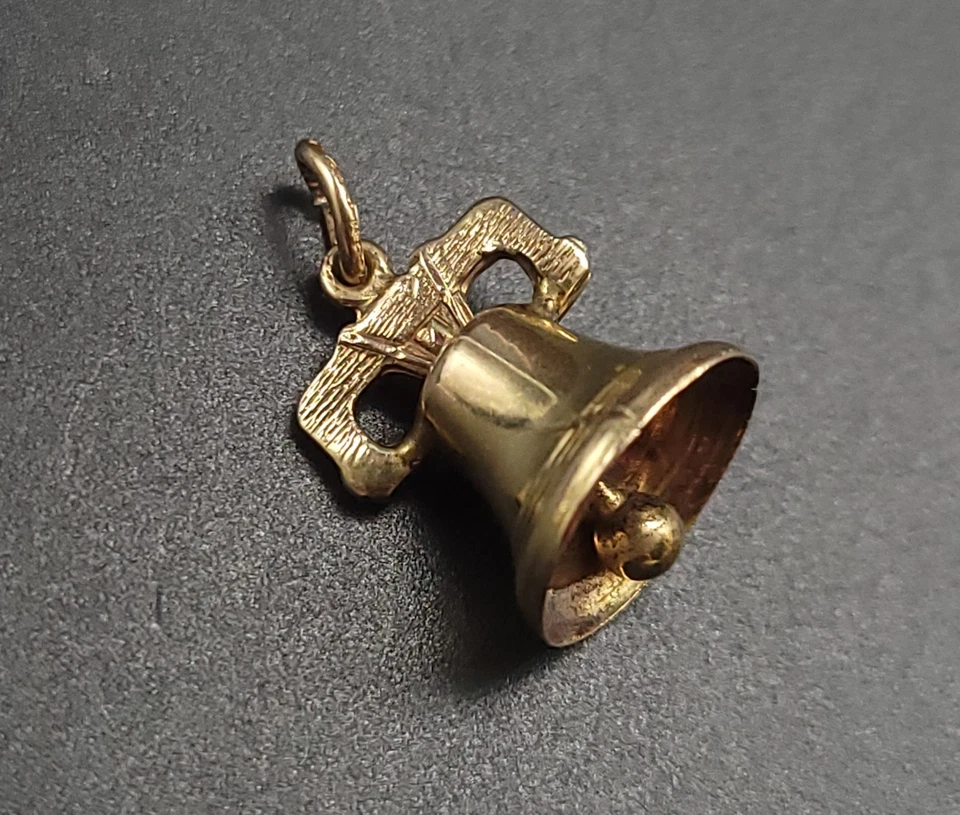 14K Gold Liberty Bell 3D Bracelet Charm 1.99g - JMF - Used - Image 3 of 4