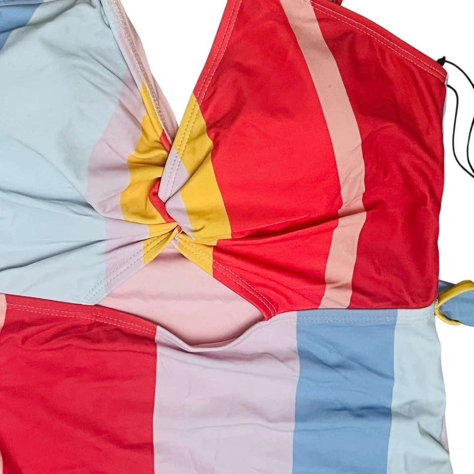 NUEVO Juicy Couture Una Pieza Natación Coral Torcido Cinturón Cerradura Frontal Talla S Foto 3 de 4