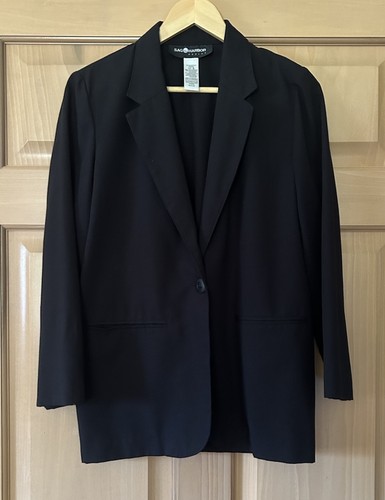 VTG Sag Harbor Black Blazer Single Button Long Sleeve Jacket Corporate Chic