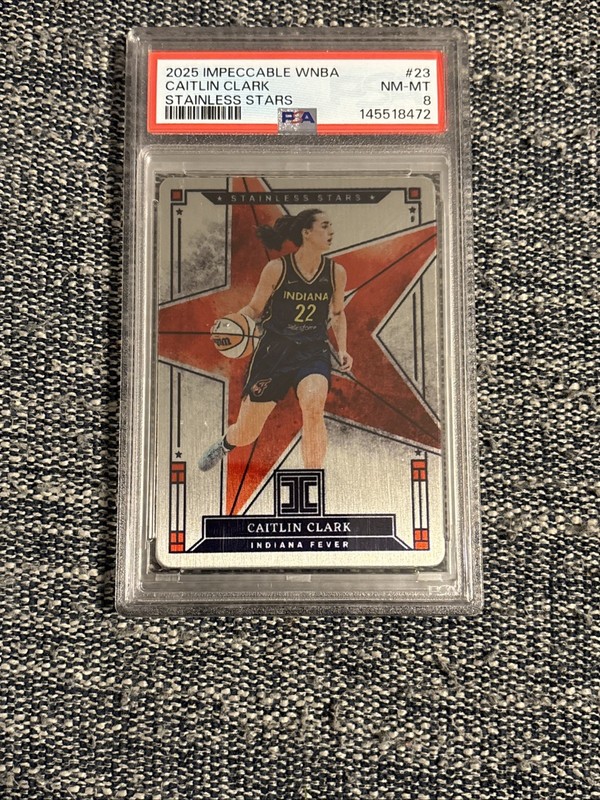 2025 Impeccable WNBA Caitlin Clark Stainless Stars PSA 8 17/99 Fever