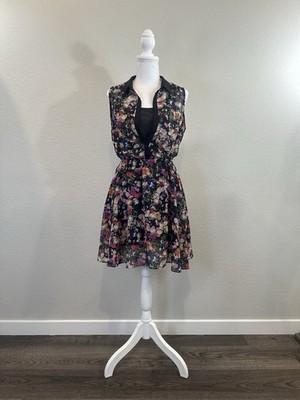 H&M Divided Sheer Floral Sleeveless Women s Mini Dress - Size 6