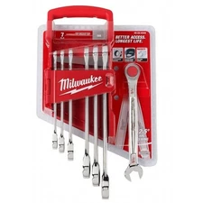 Milwaukee Tool 48-22-9406 Ratcheting Combination Wrench Set, SAE, 3/8 In To 3/4
