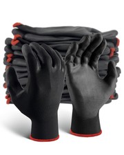 12 Pairs Ultra-thin Work Gloves PU Coated Breathable Light Duty Glove for Pre...