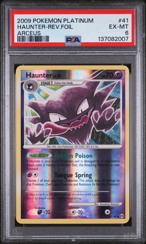 2009 POKEMON PLATINUM ARCEUS #41 HAUNTER-REVERSE FOIL PSA 6
