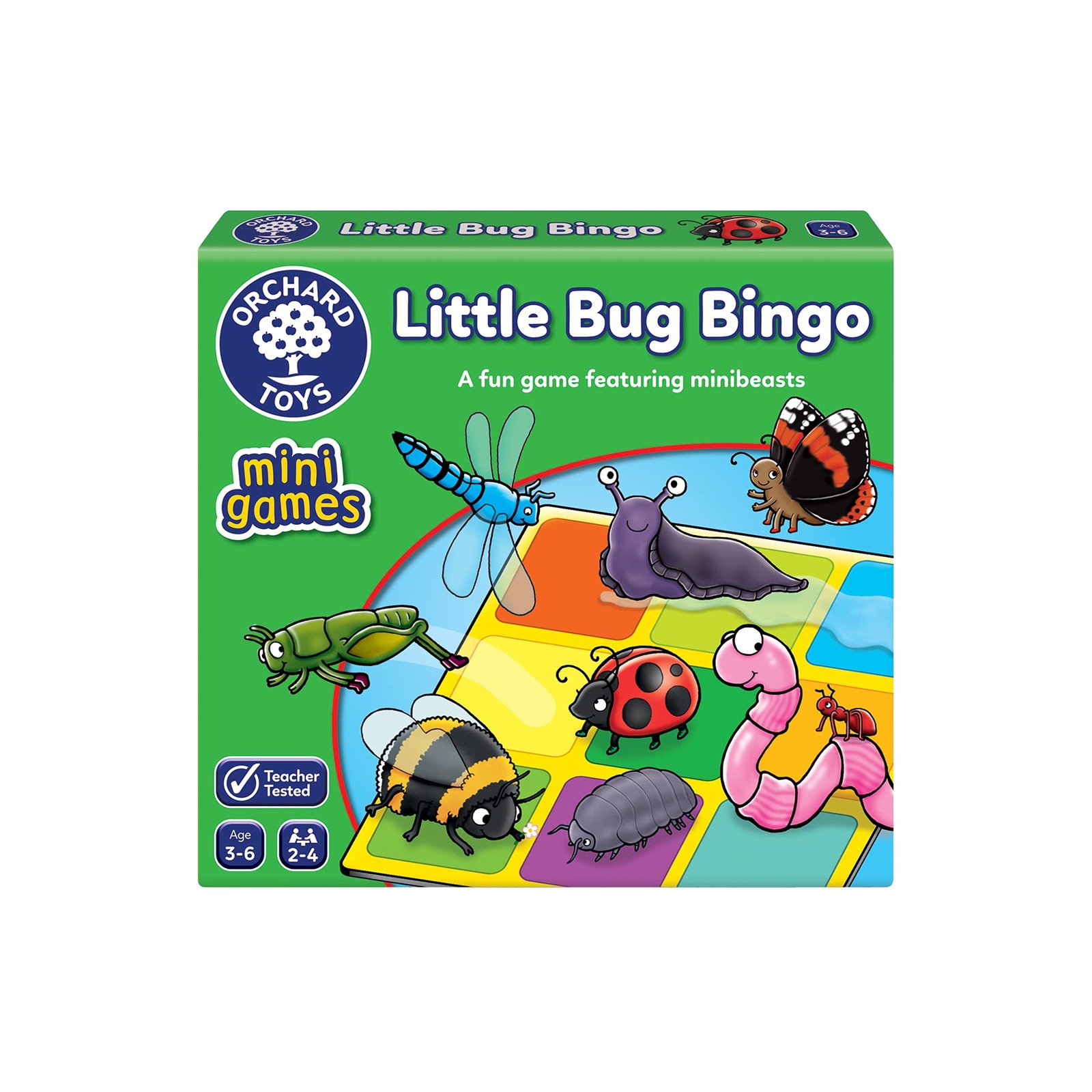 Orchard Toys Little Bug Bingo - Compact Mini Games for Small, Multicolor