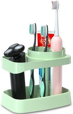 Toothbrush Holders for Bathrooms, 4 Slots with Drainage and Ventilation, ABS