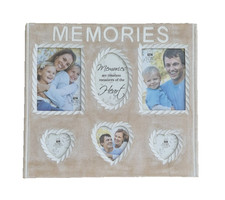 Memories Large Wooden Photo Picture Frame 6 Apeture Multi Wall Hnging