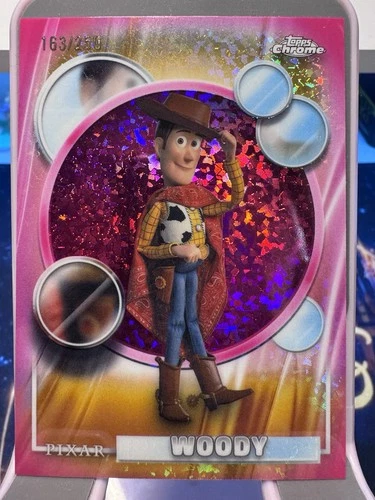 2026 Topps Disney Chrome Woody #194 Pink Refractor #163/250 Toy Story Pixar