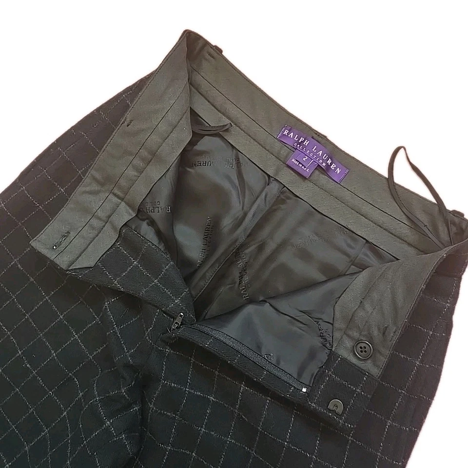 De Colección Ralph Lauren Etiqueta Púrpura Mujeres 2 Cuadros Rejilla Cuadros 100% Cachemira Unión EE. UU.