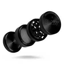 Hammercraft x RAW 4-Piece Aluminum Grinder – Black 2.2” Premium Grinder