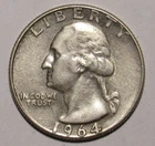1964 D Washington Quarter, circulated