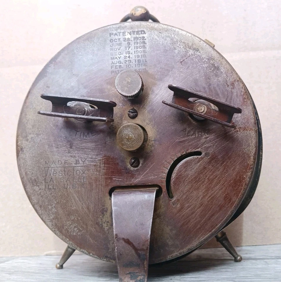 Rare Antique 1914 Westclox Bl. On Front -Works Good - Image 2 of 4