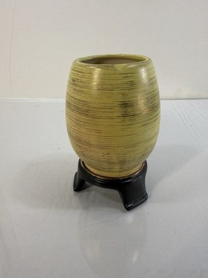 Vintage Inarco Harvest Porcelain Japan 3 Footed Vase Egg Gold Trim 1962