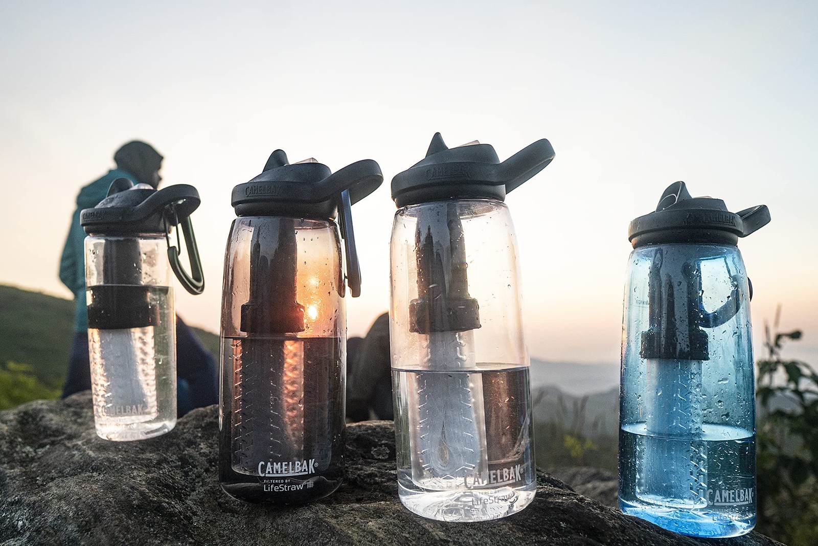 Camelbak 2550101001  Eddy + filtered by LifeStraw 32oz Water Bottle, Clear/Black