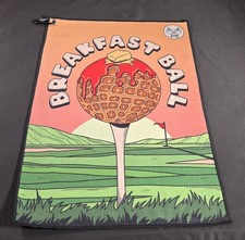 Golf Towel Funny Breakfast Ball Microfiber Waffle Knit