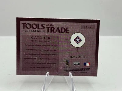 Ivan Rodriguez 4 Color Patch 065/300 2002 Playoff Absolute Tools of Trade #30 - Image 2 of 2