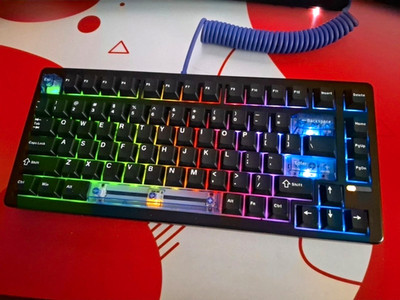 EPOMAKER HE80 mechanische RGB Tastatur USB verkabelt QWERTY schwarz
