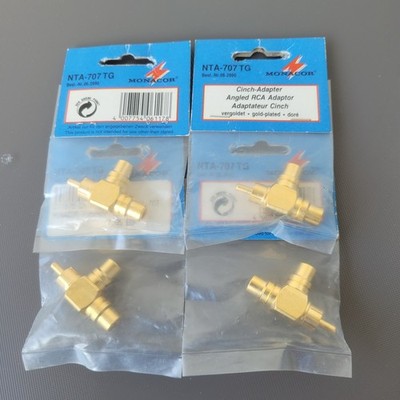 NTA-707TG | NTA707TG MONACOR Cinch Winkeladapter RCA vergoldet 90° 4x Set