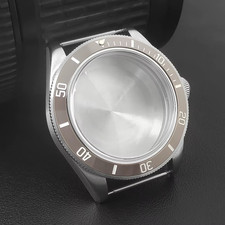 39Mm Silver Sterile Watch Case Domed Sapphire Glass Fit NH35 NH36 NH34 ETA2824 P