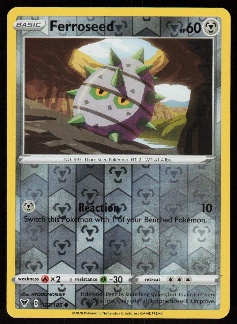 Ferroseed 123/185 Common Vivid Voltage Pokemon Reverse Holo Lightly Played