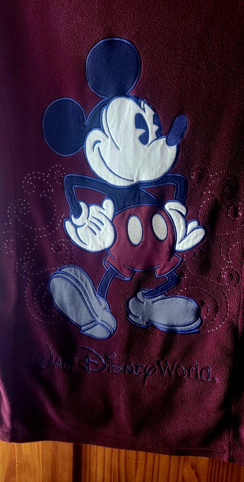 Disney Parks Walt Disney World Mickey Mouse Maroon Ladies L Fleece Jacket. image 8