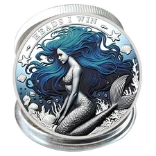 Mermaid Flip Coin – Heads I Win, Tails You Lose | Collector-Grade Finish Medal