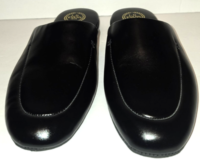 L B Evans Duke Scuff Black Genuine Leather Casual Slippers  display picture 2