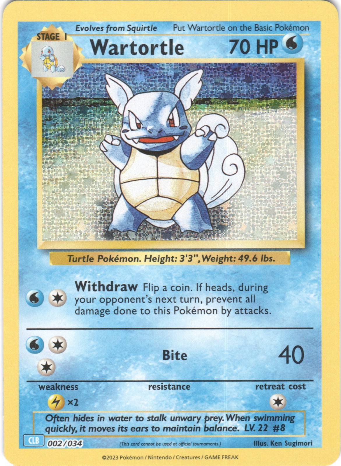 Wartortle 002/034 holo TCG Classic Blastoise Pokemon NM