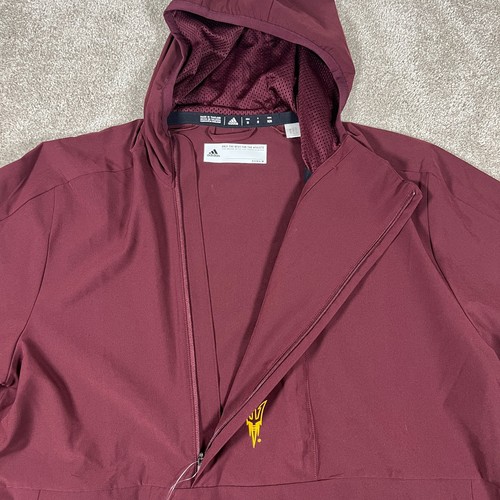 Adidas Mens M Burgundy Arizona State Sun Devils Athletic Hoodie 1/4 Zip NWT - Picture 6 of 12
