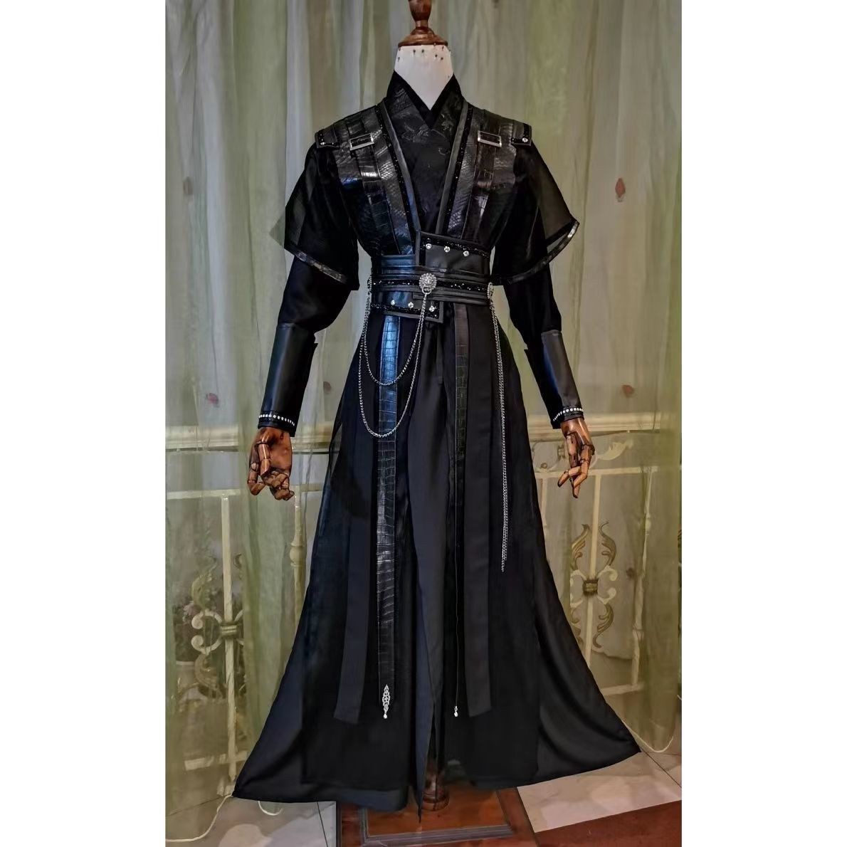 Disfraz de Guerrero Negro Chino Antiguo - Estilo Gótico Tradicional Para Hombre