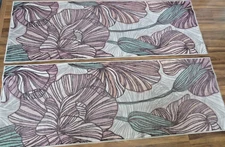 Lot Of 2 Ruggable Mauve Floral  Washable Runner Rug Ruby 2.5'x7' Pre Owned