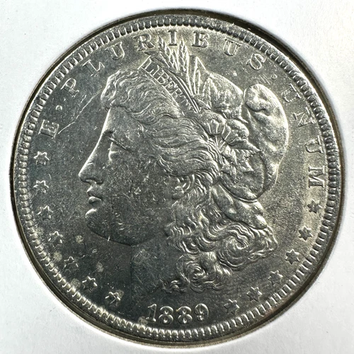 1889 $1 Morgan Silver Dollar, UNC/AU Slider (88695)