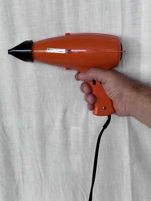 Vintage 70s Moulinex Orange Hairdryer