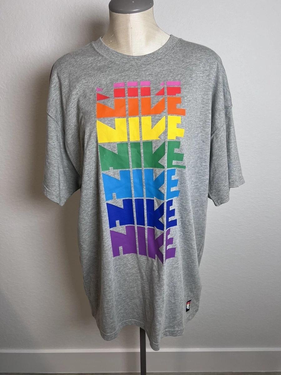 NWT Nike BETRUE Gilbert Baker NikeLab LGBTQ T Shirt Size M Gray