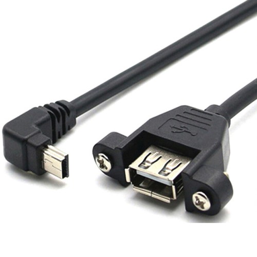 Mini USB Cable With Panel Mount USB A Female to 5Pin Mini B Male Cable 30cm 50cm - Picture 4 of 10