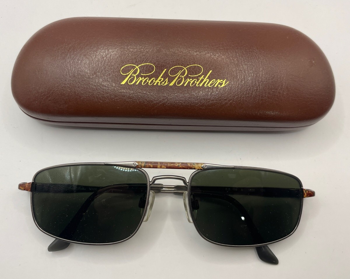 Vintage Brooks Brothers 1036 135 Brown Tortoise Metal Round