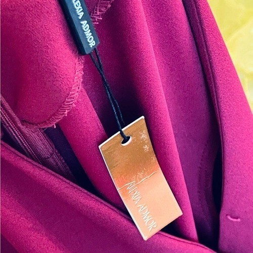 New! ALEXIA ADMOR Burgundy Red Dress Long Sleeve Bell Flare Sleeve Cuff 1x D2638 - Picture 5 of 9