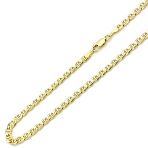4mm 14K Yellow Gold Chain Flat Mariner 