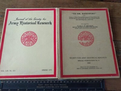 2  issues. Journal of the Society for Army Historical Research. 1968/75 Military