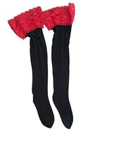 Focal Vtg. Gartertop Red Lace Black Stockings Versailles 252 Granada Made/Switze