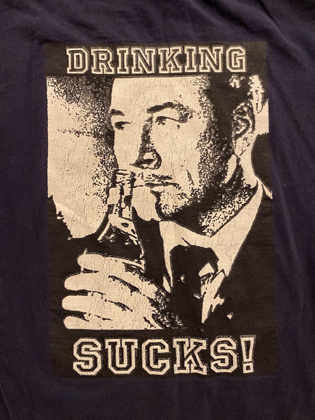 Xl Dark Blue Y2K Straight Edge Drinking Sucks NYC Hardcore Punk Tee