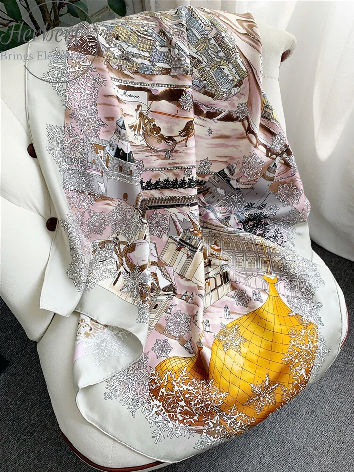 Via Moscow Morandi цвет шелковая шаль шарф - Изображение 4 из 4