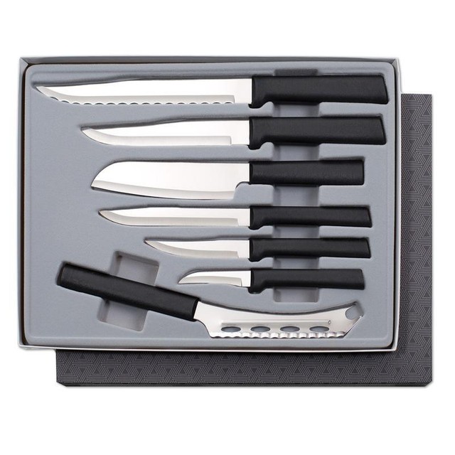 Rada G248 Deluxe Starter Kitchen Knife box Set Black 7pc L/R hand USA