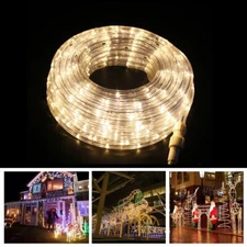 20-50FT LED Rope Strip Lights 4-Lighting Mode Christmas Hanukkah Decor w/ Remote