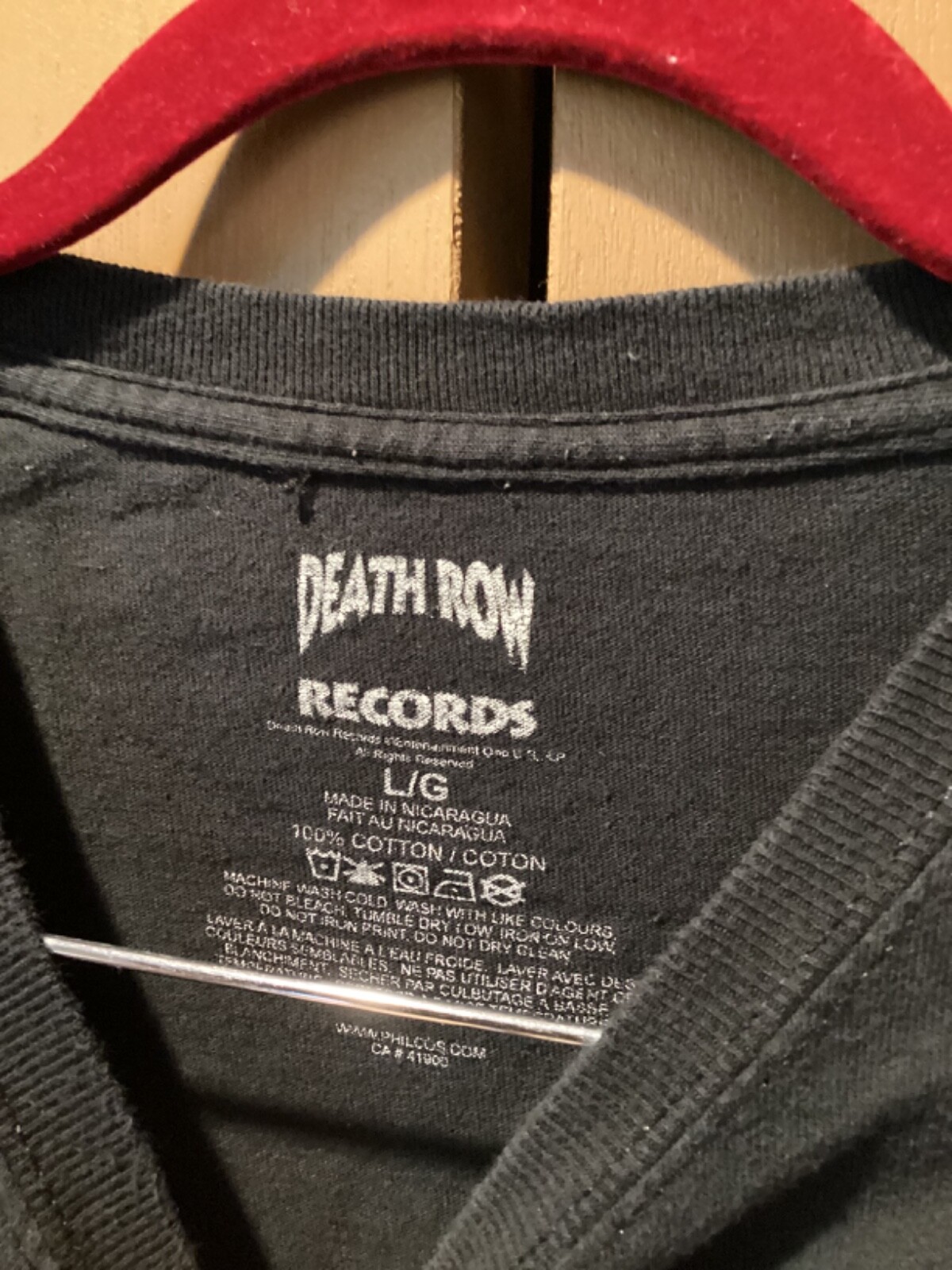 FILA T shirt Death Row Records con auto d'epoca nera taglia grande