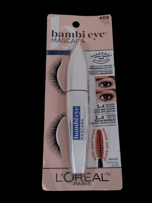 Loreal WATERPROOF BAMBI EYE Instant Volumizing Mascara 0.28 fl oz #406 BLACK