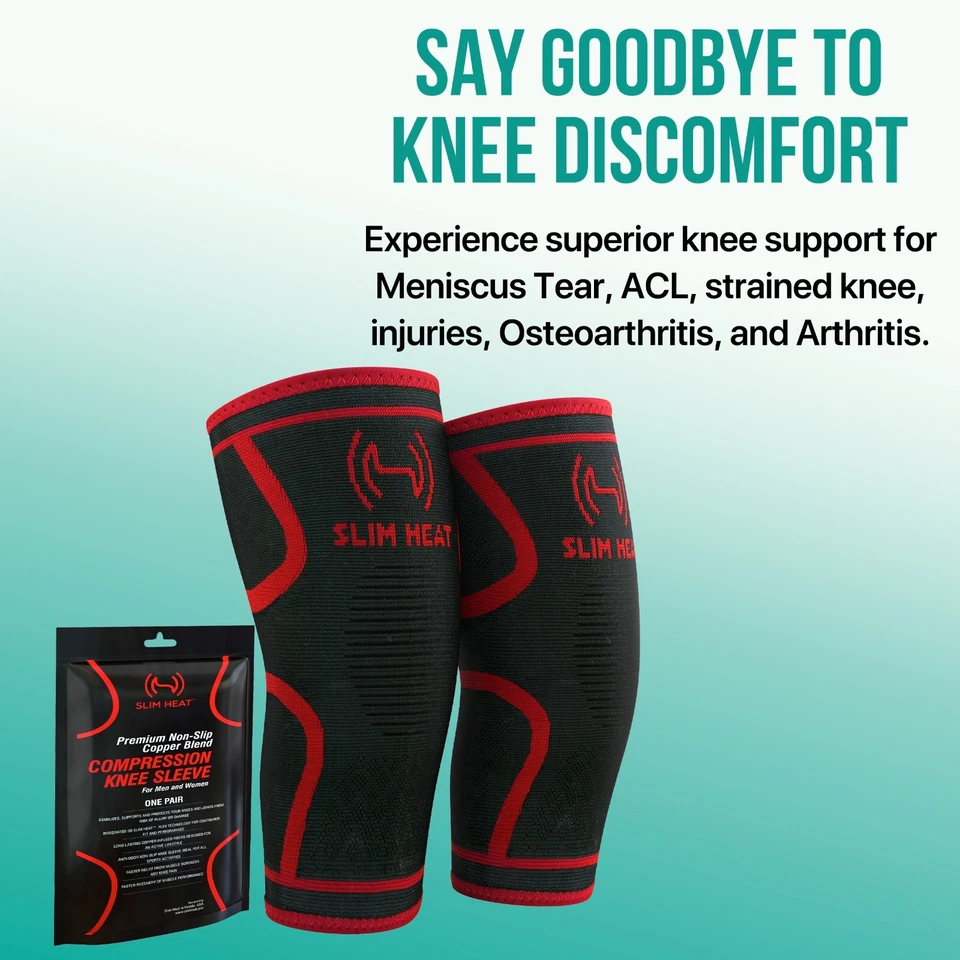 ▶2 PACK Compression KNEE BRACE for Knee Pain Relief, Men & Women, ACL, Arthritis - Image 2 of 4